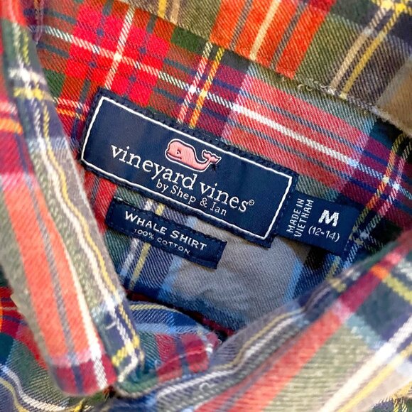 Vineyard Vines Boys Flannel Button Down Shirt, Size 12/14 - Picture 3 of 4